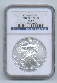 ngc ms69 silver eagle early release first release